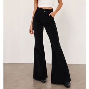 We The Free Black Corduroy Flare Pants Size 28 Boho Retro Bell Bottom